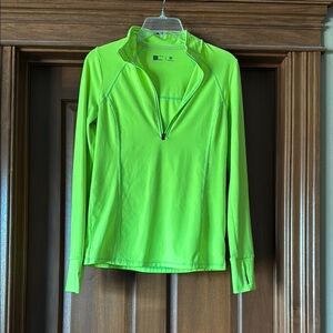 Neon Green Athletic Quarter-Zip Top